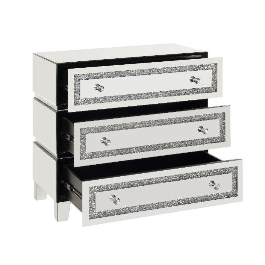 ACME Noor Mirrored & Faux Diamonds Cabinet Model 97946 - MONAVILLA
