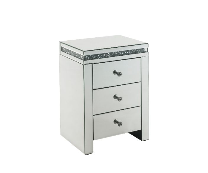 ACME Noralie Mirroed & Faux Diamonds Accent Table Model 97954 - MONAVILLA