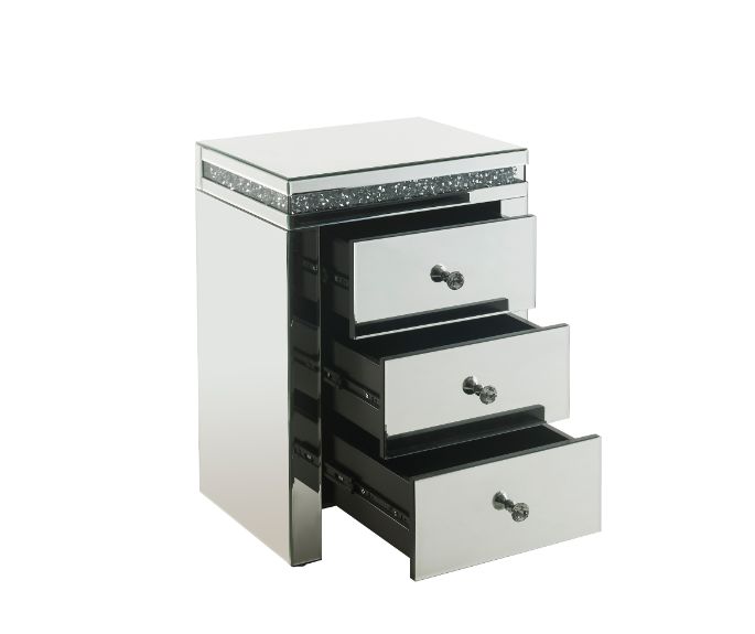 ACME Noralie Mirroed & Faux Diamonds Accent Table Model 97954 - MONAVILLA