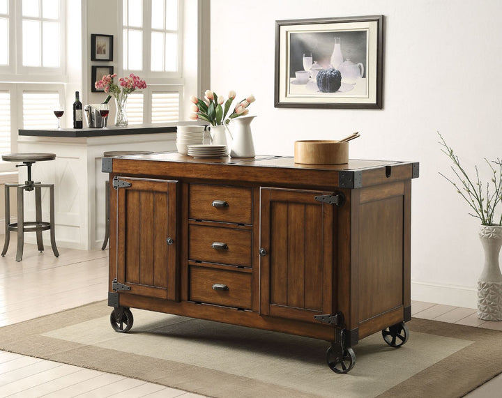 ACME Kabili Antique Tobacco Kitchen Cart Model 98186 - MONAVILLA