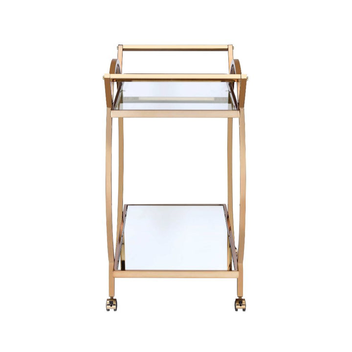 ACME Traverse Champagne & Mirrored Serving Cart Model 98295 - MONAVILLA