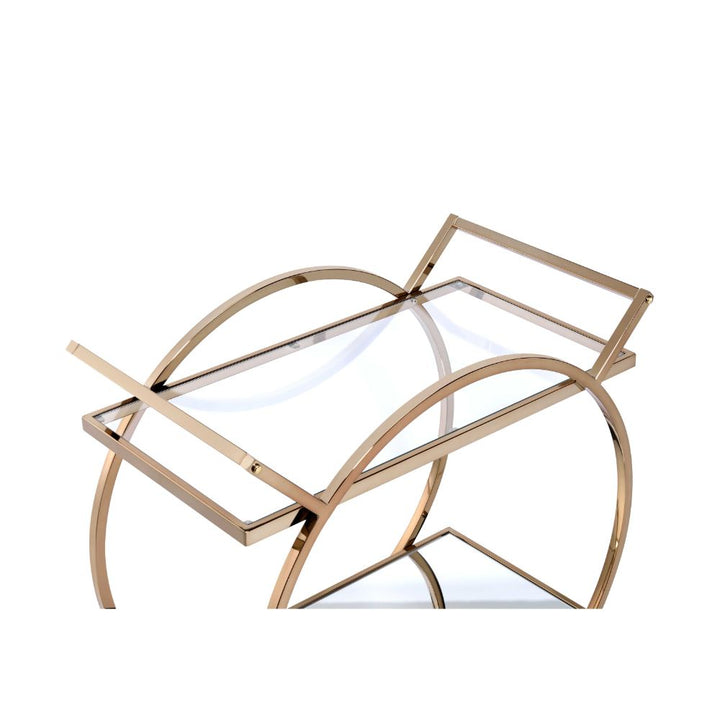 ACME Traverse Champagne & Mirrored Serving Cart Model 98295 - MONAVILLA