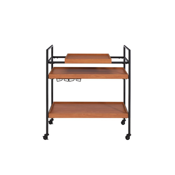 ACME Oaken Honey Oak & Black Serving Cart Model 98675 - MONAVILLA