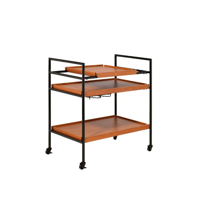 ACME Oaken Honey Oak & Black Serving Cart Model 98675 - MONAVILLA