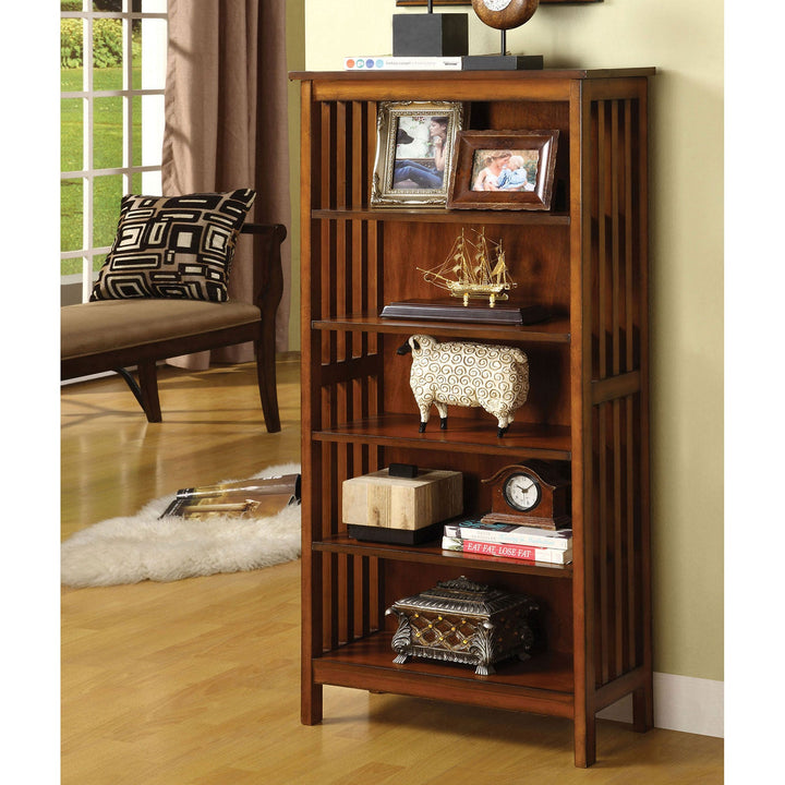 Furniture Of America Valencia Antique Oak Transitional Media Shelf Model CM-AC249 - MONAVILLA