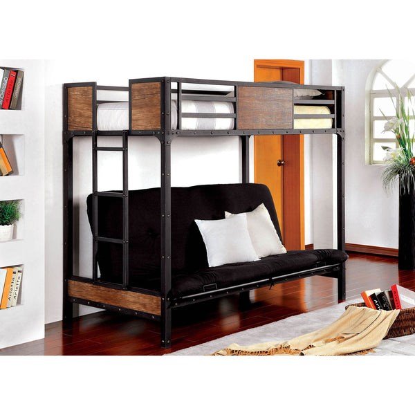 Furniture Of America Clapton Black Industrial Twin Bed With Futon Base Model CM-BK029TS Default Title