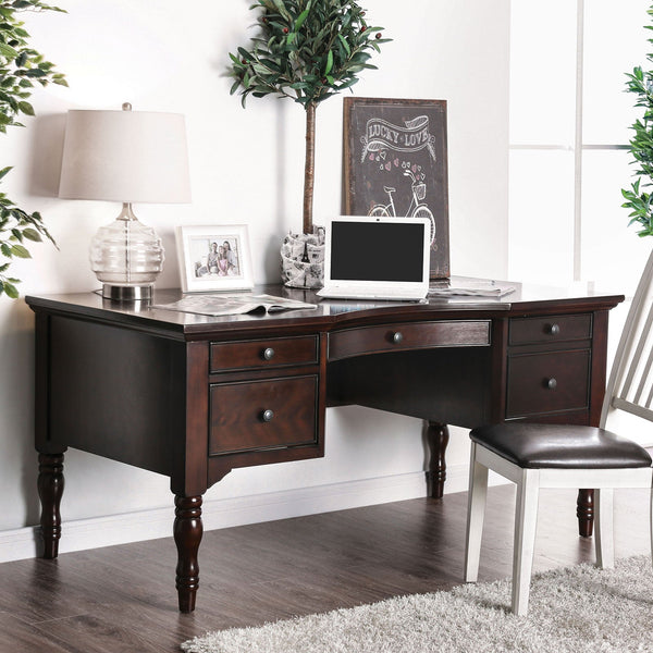 Furniture Of America Lewis Dark Walnut Transitional Writing Desk Model CM-DK5055 - MONAVILLA