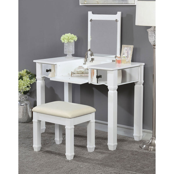 Furniture Of America Jaylynn White Transitional Vanity With Stool Model CM-DK5235 - MONAVILLA