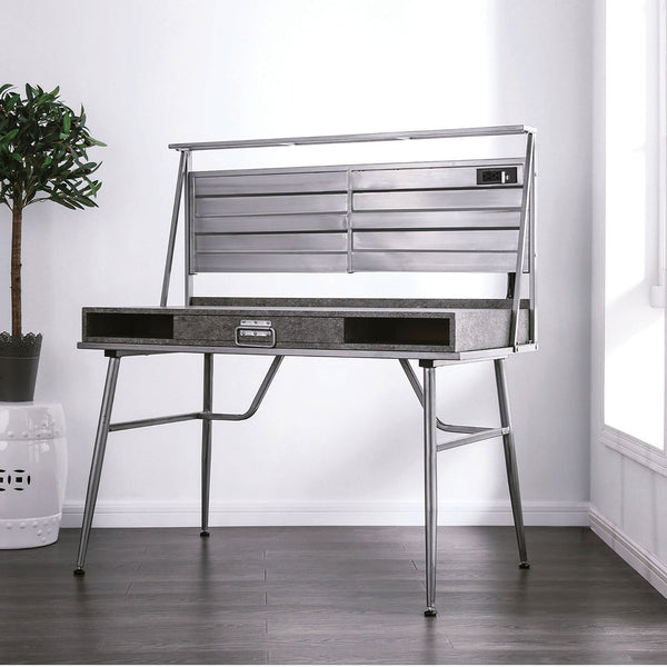 Furniture Of America Mccredmond Silver Industrial Desk With Usb Model CM-DK5566 - MONAVILLA