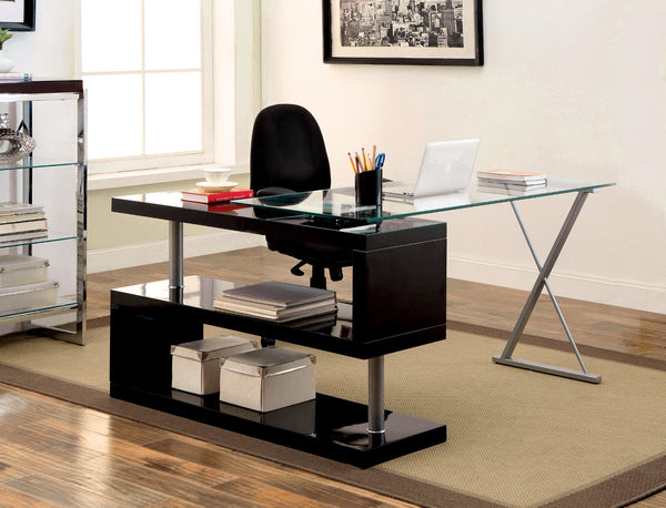 Furniture Of America Bronwen Black Contemporary Computer Desk Model CM-DK6131BK - MONAVILLA