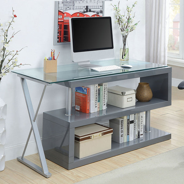 Furniture Of America Acke Gray Contemporary Computer Desk Model CM-DK6131GY - MONAVILLA