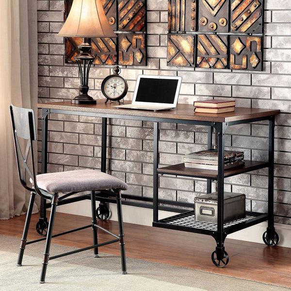 Furniture Of America Cori Antique Black Industrial Desk Model CM-DK6276 - MONAVILLA