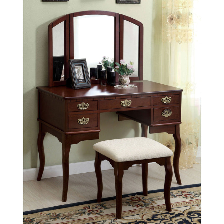 Furniture Of America Ashland Cherry Traditional Vanity Table Model CM-DK6405CH - MONAVILLA