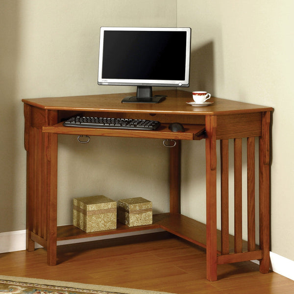 Furniture Of America Toledo Medium Oak Transitional Corner Desk Model CM-DK6641 - MONAVILLA