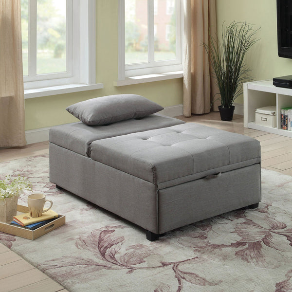 Furniture Of America Oona Gray Contemporary Futon Sofa, Gray Model CM2543GY Default Title