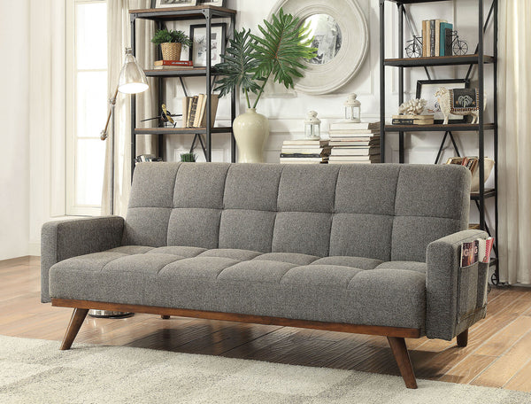 Furniture Of America Nettie Gray Mid-Century Modern Futon Sofa Model CM2605 Default Title