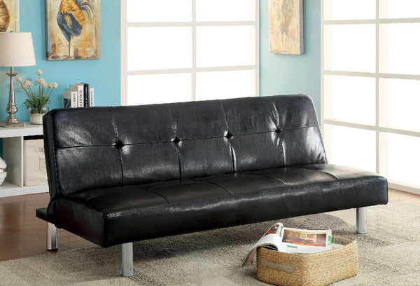 Furniture Of America Eddi Black Contemporary Futon Sofa, Black Model CM2672 Default Title