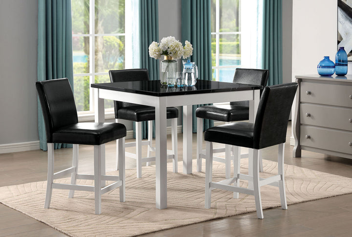 Furniture Of America Mathilda Black/White Contemporary 5-Piece Counter Height Set Model CM3143PT-5PK - MONAVILLA