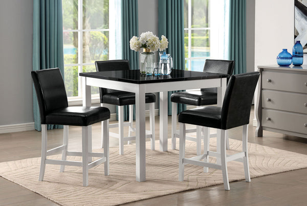 Furniture Of America Mathilda Black/White Contemporary 5-Piece Counter Height Set Model CM3143PT-5PK - MONAVILLA