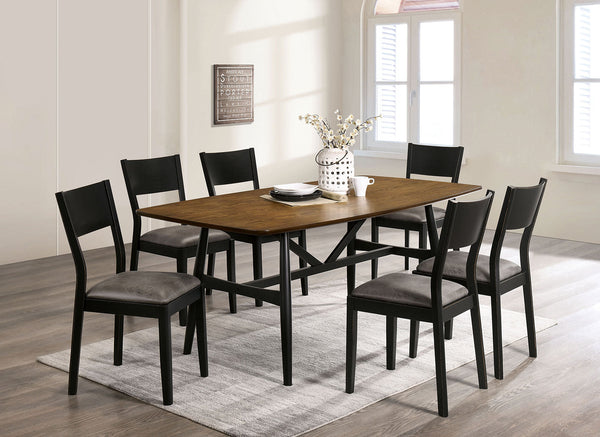 Furniture Of America Oberwil Antique Oak/Black/Gray Mid-Century Modern Dining Table Model CM3548A-T - MONAVILLA