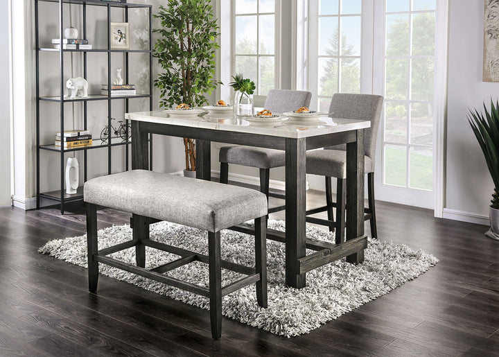 Furniture Of America Brule White/Antique Black Transitional Counter Height Table Model CM3736PT - MONAVILLA