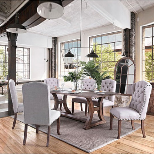 Furniture Of America Gianna 7 Pc Dining Table Set Model CM3829T-3829F-7PC
