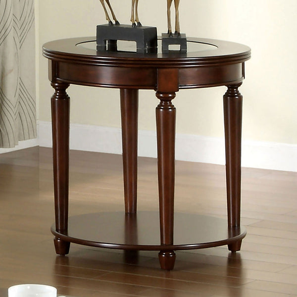 Furniture Of America Granvia Dark Cherry Transitional End Table Model CM4131E - MONAVILLA