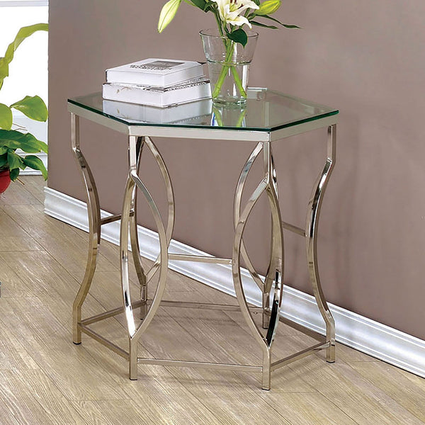 Furniture Of America Zola Chrome Contemporary End Table Model CM4160E - MONAVILLA