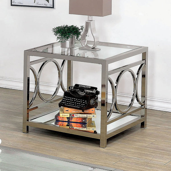Furniture Of America Rylee Chrome Contemporary End Table, Chrome Model CM4166CRM-E - MONAVILLA