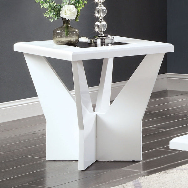 Furniture Of America Dubendorf White Contemporary End Table, White Model CM4183WH-E - MONAVILLA