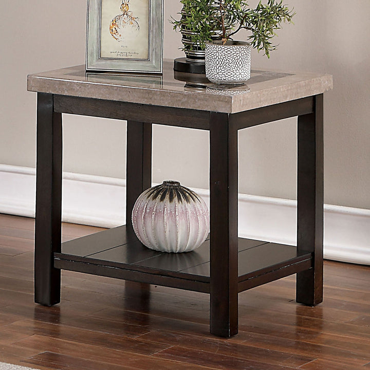 Furniture Of America Rosetta Dark Walnut Transitional End Table Model CM4187E - MONAVILLA