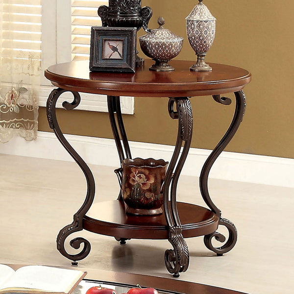 Furniture Of America May Brown Cherry Traditional End Table Model CM4326E - MONAVILLA