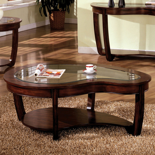 Furniture Of America Crystal Falls Dark Cherry Transitional Coffee Table Model CM4336C - MONAVILLA