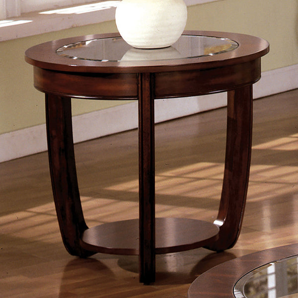 Furniture Of America Crystal Falls Dark Cherry Transitional End Table Model CM4336E - MONAVILLA
