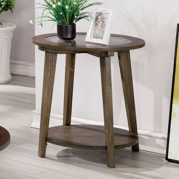 Furniture Of America Uriel Dark Oak Mid-Century Modern End Table Model CM4345E - MONAVILLA