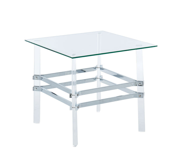 Furniture Of America Trofa Chrome Contemporary End Table Model CM4351E - MONAVILLA