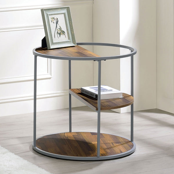 Furniture Of America Orrin Gray/Walnut Industrial End Table Model CM4396GY-E - MONAVILLA