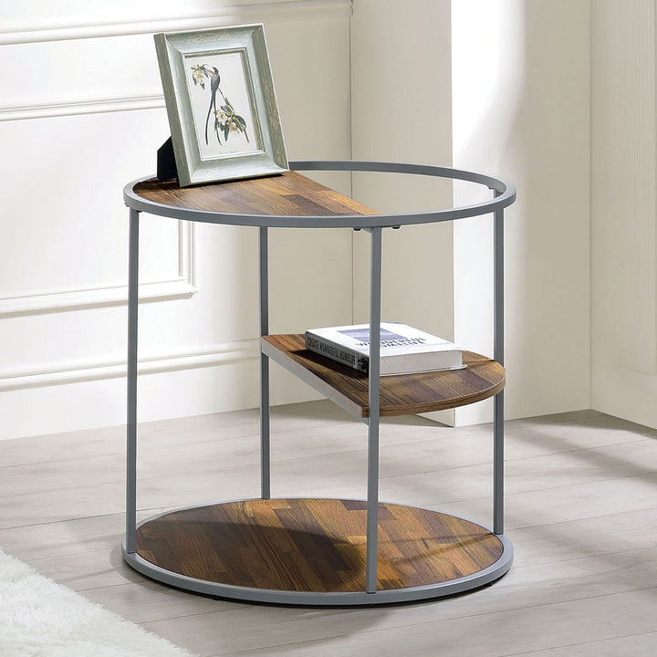 Furniture Of America Orrin Gray/Walnut Industrial End Table Model CM4396GY-E - MONAVILLA