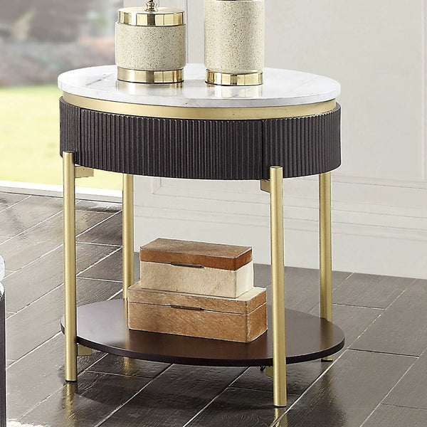 Furniture Of America Koblenz Dark Walnut Glam End Table, Dark Walnut Model CM4412WN-E - MONAVILLA