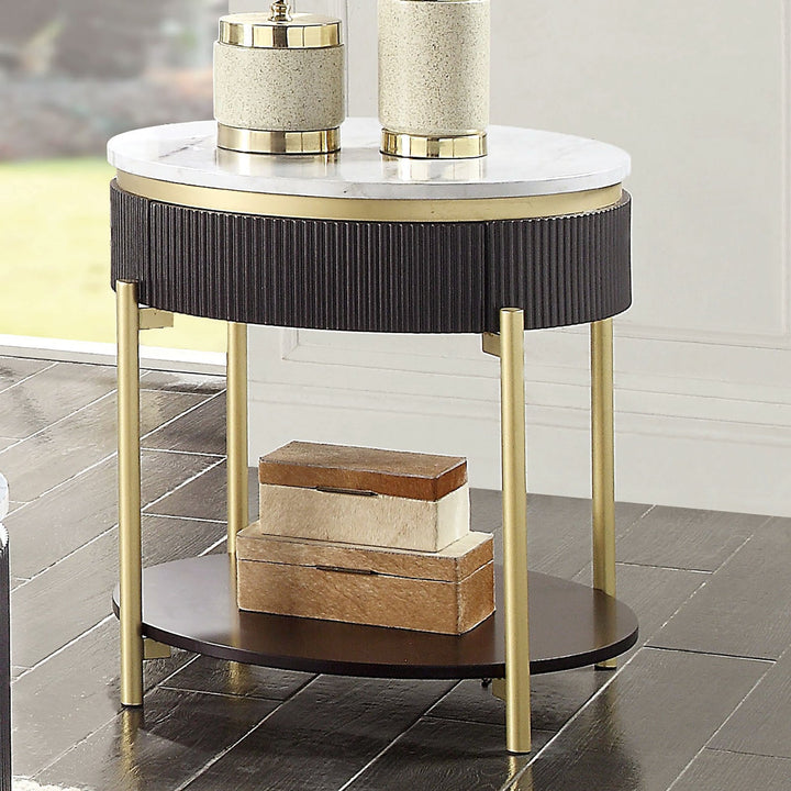 Furniture Of America Koblenz Dark Walnut Glam End Table, Dark Walnut Model CM4412WN-E - MONAVILLA