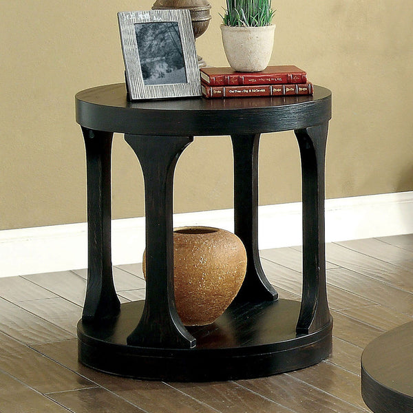 Furniture Of America Carrie Antique Black Transitional End Table Model CM4422E - MONAVILLA