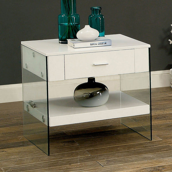 Furniture Of America Raya White Contemporary End Table Model CM4451WH-E - MONAVILLA
