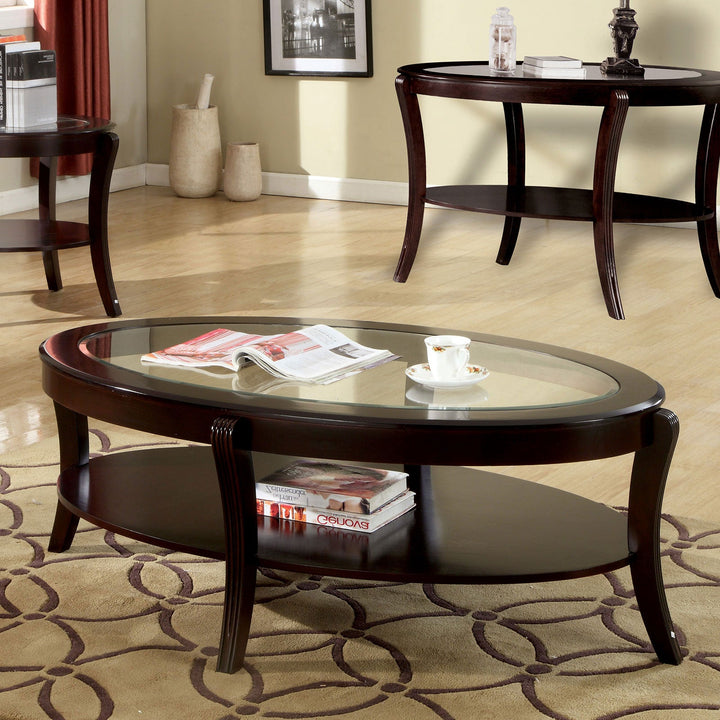 Furniture Of America Finley Espresso Contemporary Coffee Table Model CM4488C - MONAVILLA