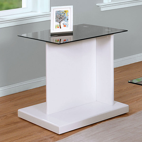 Furniture Of America Mannedorf Black/White Contemporary End Table Model CM4567WH-E - MONAVILLA