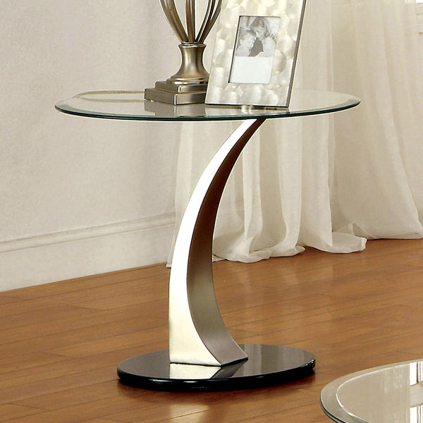 Furniture Of America Valo Satin Plated/Black Contemporary End Table Model CM4727E - MONAVILLA