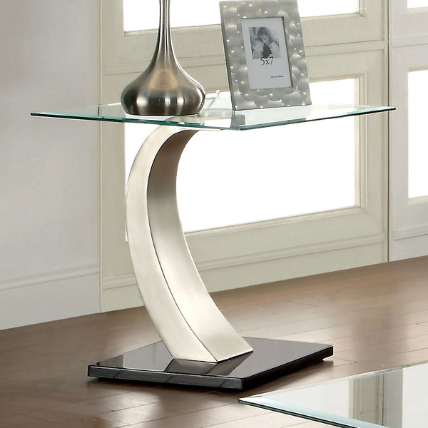 Furniture Of America Roxo Satin Plated/Black Contemporary End Table Model CM4728E - MONAVILLA