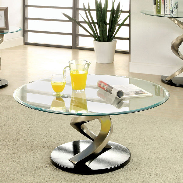 Furniture Of America Nova Satin Plated/Black Contemporary Coffee Table Model CM4729C - MONAVILLA