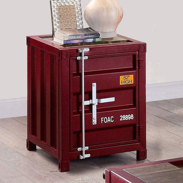 Furniture Of America Dicargo Red Industrial End Table Model CM4789RD-E - MONAVILLA