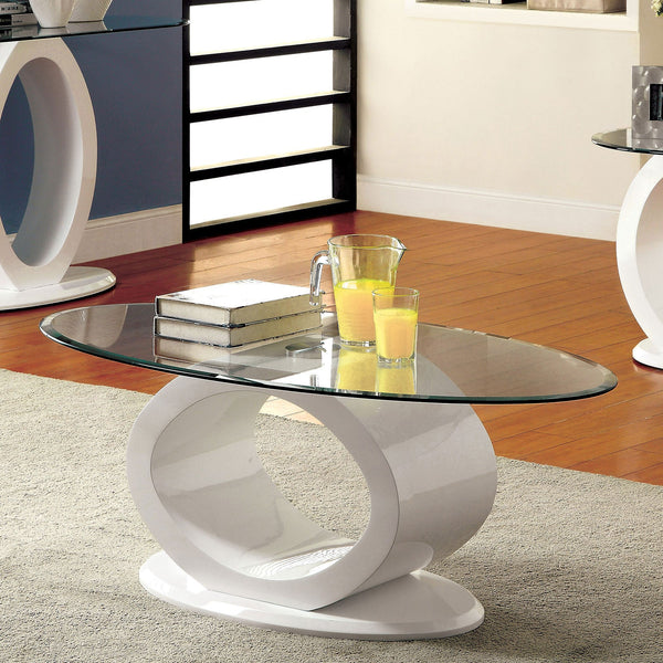 Furniture Of America Lodia White Contemporary Coffee Table, White Model CM4825WH-C - MONAVILLA