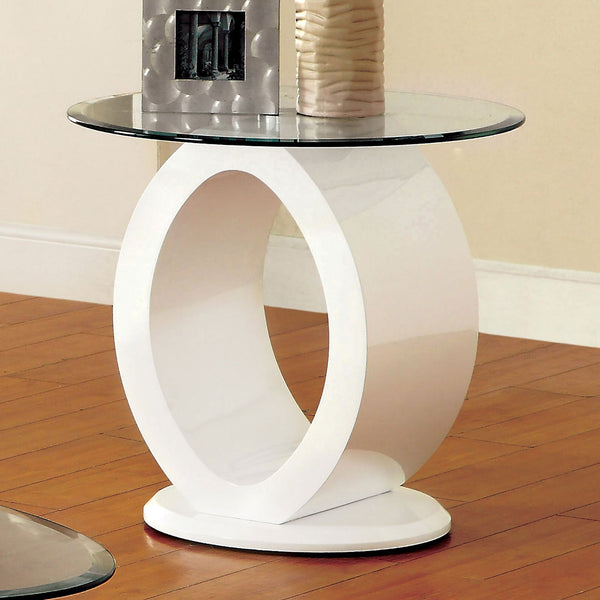 Furniture Of America Lodia White Contemporary End Table, White Model CM4825WH-E - MONAVILLA